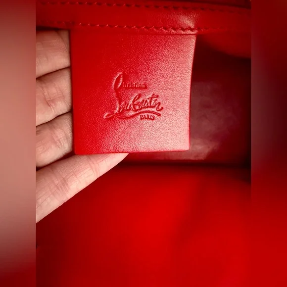 Christian Louboutin Calfskin Spikes Loubinthesky Medium Paloma Tote | Merlot - Picture 13 of 16